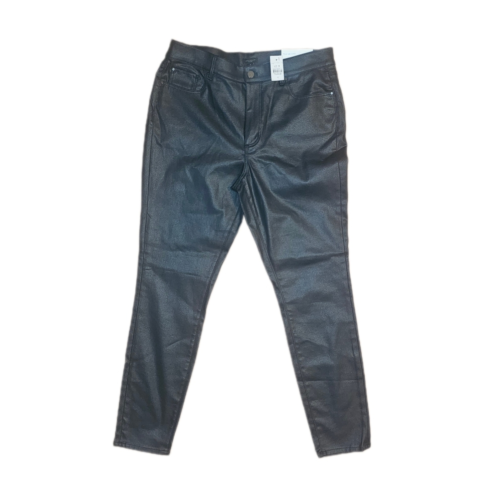 Ann Taylor Black Coated, Mid-rise, Full Length Skinny Jeans, Size 12